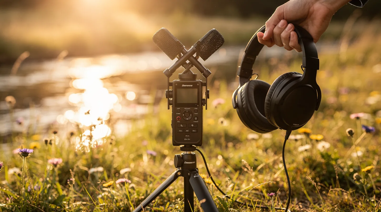 Gear for this guide, photographed in daylight — recorder pro